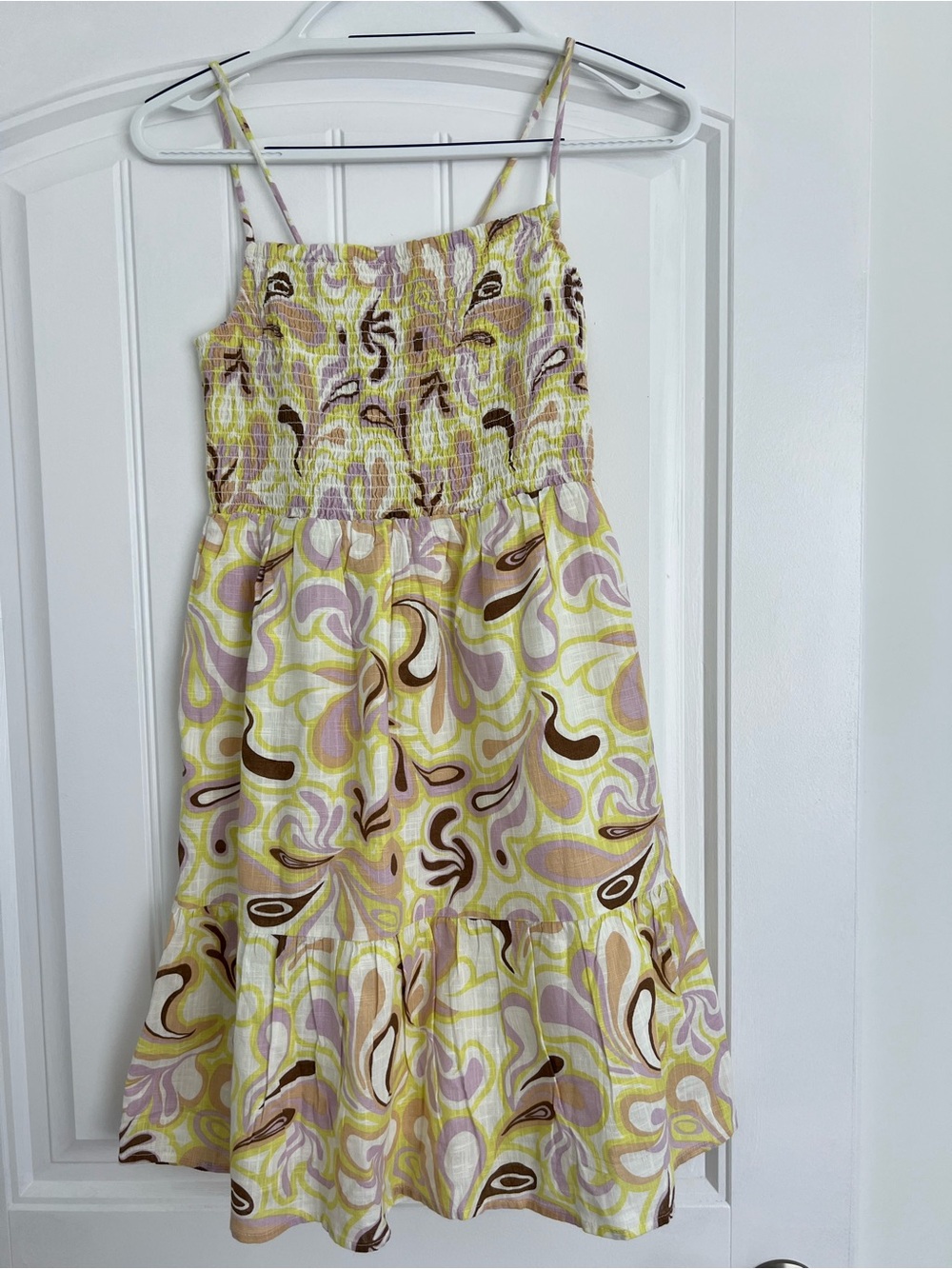 Cotton On Yellow, Lavender & Brown Swirl Summer Sundress